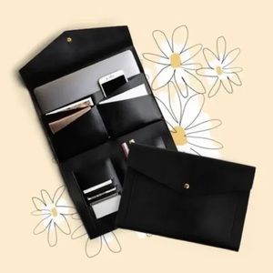 Black Vegan Leather Megan Portfolio Clutch